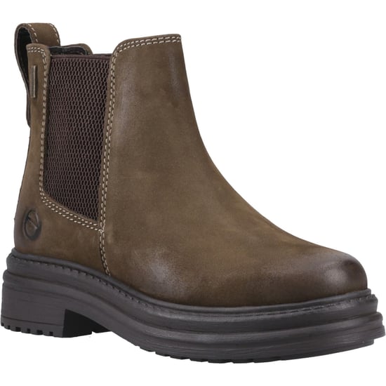 Cotswold Aldworth Leder Damen Olivfarbene Absatz-Stiefeletten - Image 1