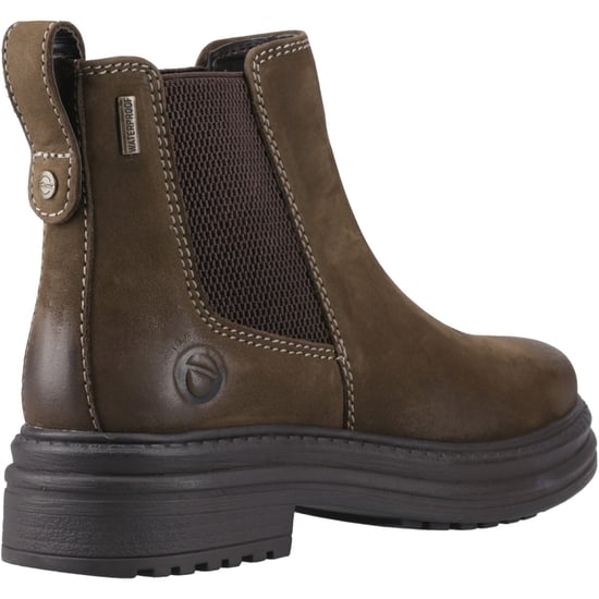 Cotswold Aldworth Leder Damen Olivfarbene Absatz-Stiefeletten - Image 2
