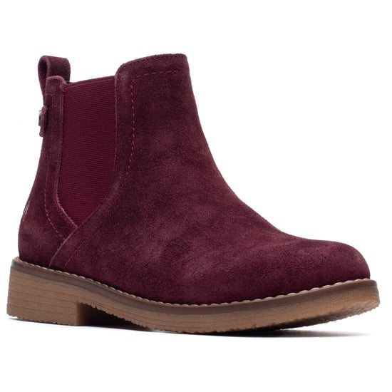 Hush Puppies Maddy Wildleder Damen Stiefel in Pflaumenfarbe - Image 1
