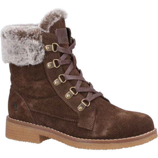 Hush Puppies Florence Suede Damen Schokoladenweiche Winter Stiefeletten in weiter Passform - Image 1