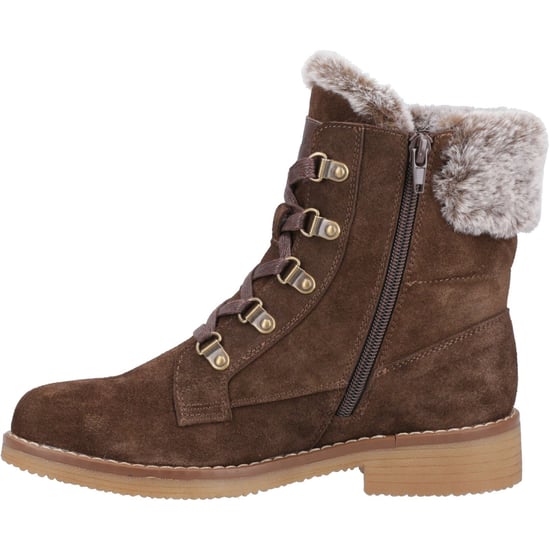 Hush Puppies Florence Suede Damen Schokoladenweiche Winter Stiefeletten in weiter Passform - Image 4