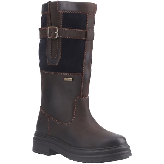 Cotswold Broadwell Leder Damenstiefel Braun/Navy - Image 1
