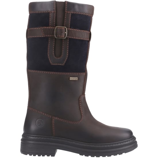 Cotswold Broadwell Leder Damenstiefel Braun/Navy - Image 5