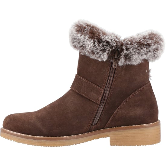Hush Puppies Hannah Wildleder Damen Schokoladenfarbene Weite Winterstiefeletten - Image 4