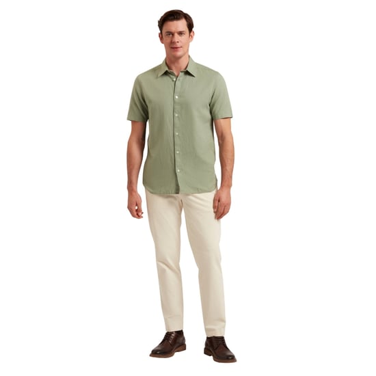 Ted Baker Zefre Regular Grünes Leinenhemd - Image 4