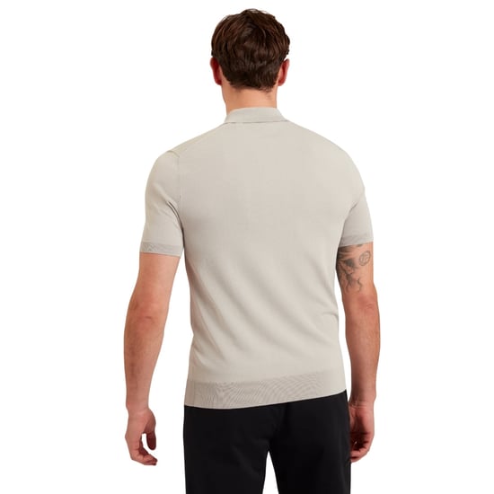 Ted Baker Daldin Rayon Zip Polohemd, Mittelgrau - Image 4