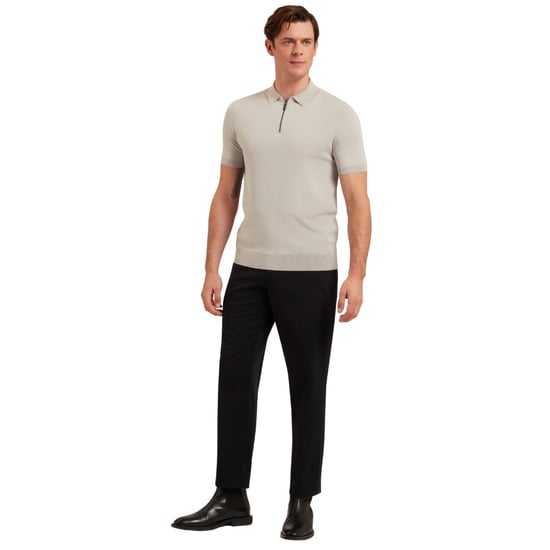 Ted Baker Daldin Rayon Zip Polohemd, Mittelgrau - Image 5