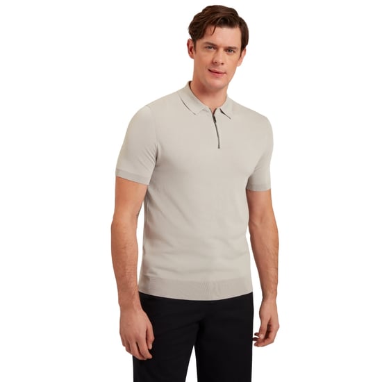 Ted Baker Daldin Rayon Zip Polohemd, Mittelgrau - Image 6
