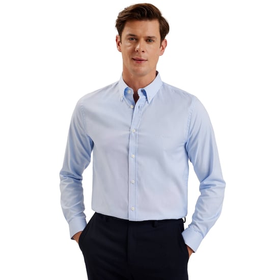 Ted Baker Allarde Regular Branded Hellblaues Oxford-hemd - Image 2