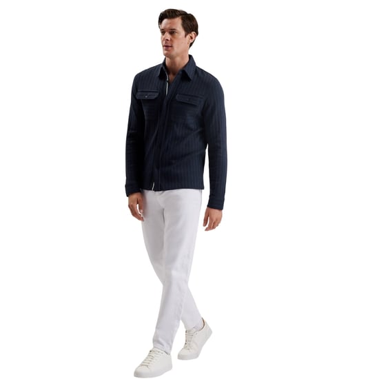 Ted Baker Belza Regular Fit Strukturiertes Marineblaues Hemd - Image 4