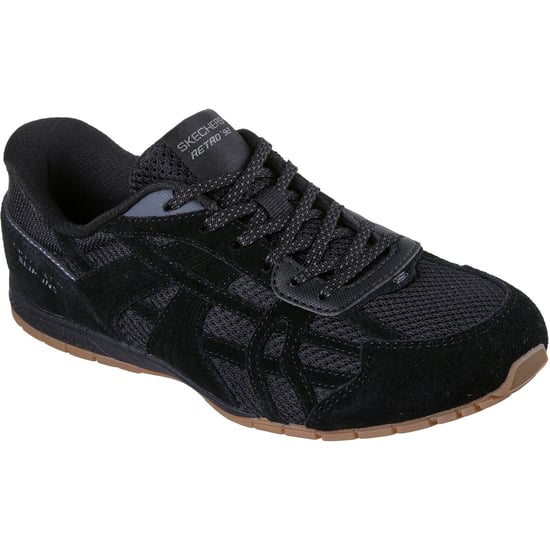 Skechers Retro Lite Oshare Leder Damenturnschuhe Schwarz - Image 1