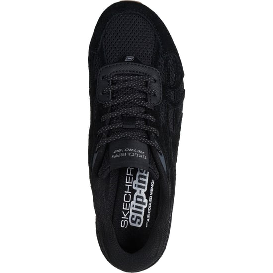 Skechers Retro Lite Oshare Leder Damenturnschuhe Schwarz - Image 3