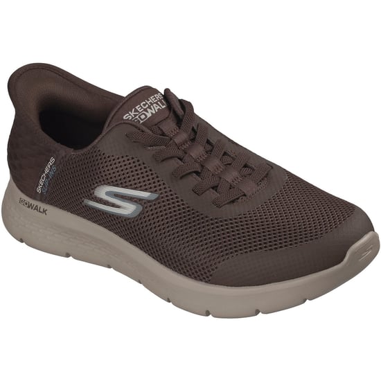 Skechers GO WALK Flex Hands Up Textil Herren SCHOKOLADEN Sportschuhe - Image 1
