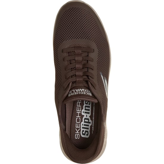 Skechers GO WALK Flex Hands Up Textil Herren SCHOKOLADEN Sportschuhe - Image 3