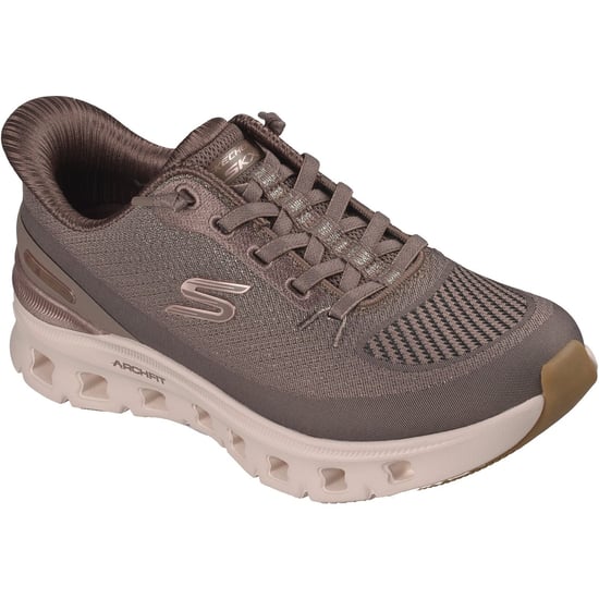 Skechers Arch Fit Glide-Step Pro Golden Pace Textil Damen Sneaker Braun/Gold - Image 1