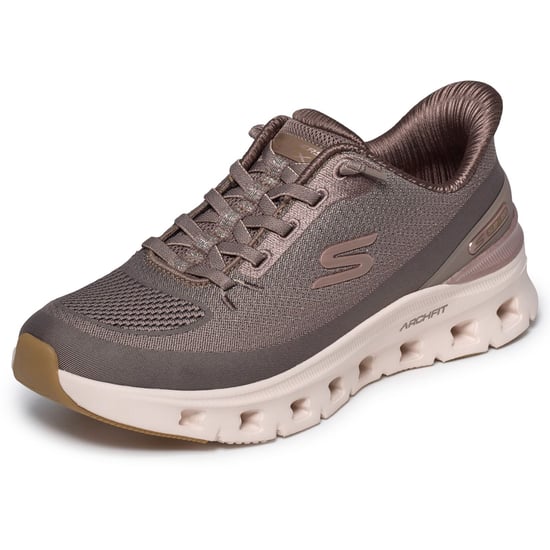 Skechers Arch Fit Glide-Step Pro Golden Pace Textil Damen Sneaker Braun/Gold - Image 5