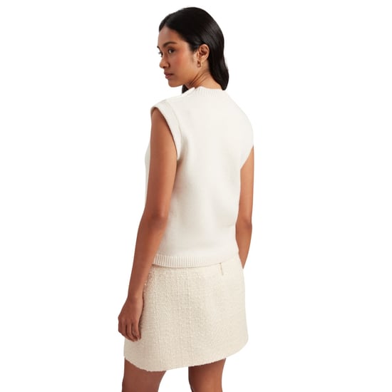 Ted Baker Rondher Tanktop Mit Rosenknopf, Elfenbeinfarben, Rundhalsausschnitt - Image 5