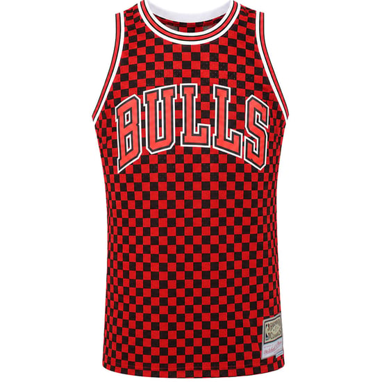 Mitchell & Ness NBA Chicago Bulls Karierter B&R Herren Weste Rot/Schwarz - Image 1