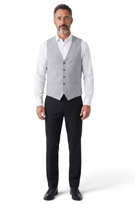 Graues Herren-Set mit Paisley-Blumenmuster, 3-teilig: Weste, Fliege und Einstecktuch - Robert - Image 4