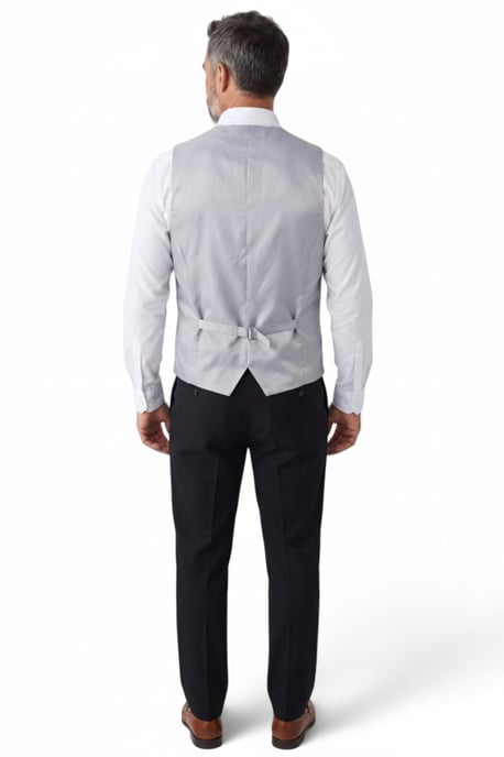 Graues Herren-Set mit Paisley-Blumenmuster, 3-teilig: Weste, Fliege und Einstecktuch - Robert - Image 6