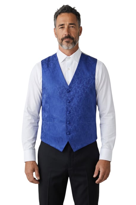 Herren-Set, 3-teilig, blau, Paisley-Blumenmuster, Weste, Fliege und Einstecktuch - Robert - Image 5