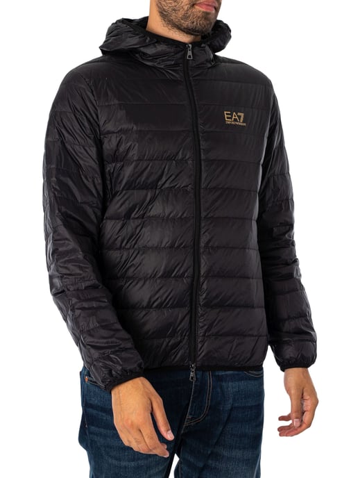 EA7 Gewebte Daunenjacke, Schwarz - Image 2