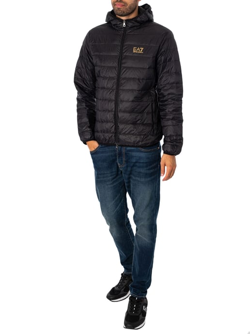 EA7 Gewebte Daunenjacke, Schwarz - Image 5