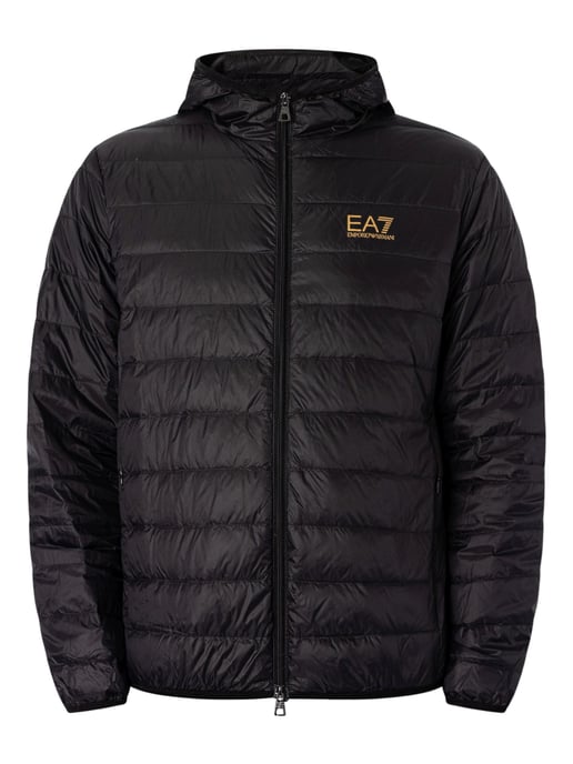 EA7 Gewebte Daunenjacke, Schwarz - Image 6