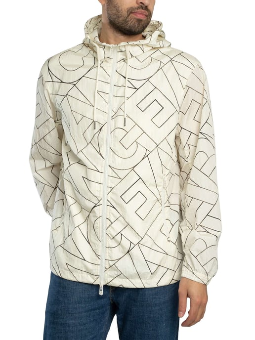 Armani Exchange Jacke Mit Diagonalem Logo, Beige - Image 1