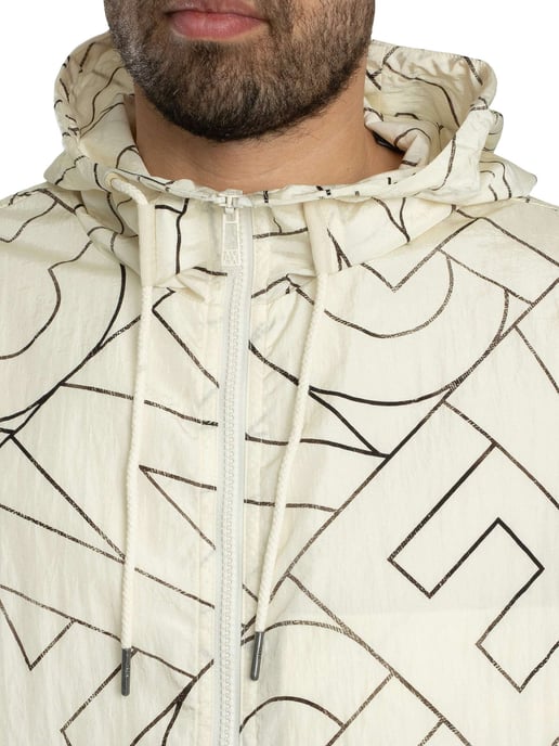 Armani Exchange Jacke Mit Diagonalem Logo, Beige - Image 5