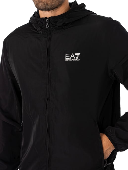 EA7 Leichte Jacke Mit Logo, Schwarz - Image 4