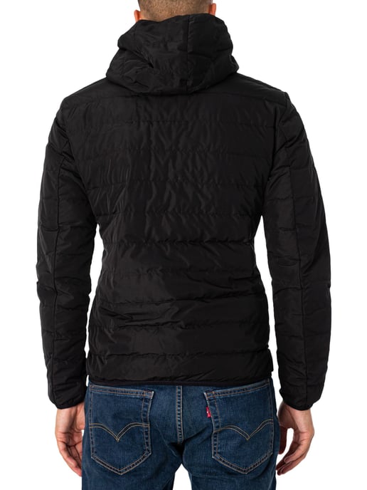 EA7 Daunenjacke Mit Logo Und Reißverschluss, Schwarz - Image 3