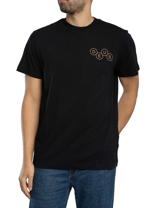 Deus Ex Machina T-Shirt Mit Grafik Auf Der Rückseite Und Mechanismus, Schwarz - Image 1