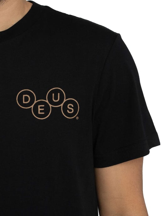 Deus Ex Machina T-Shirt Mit Grafik Auf Der Rückseite Und Mechanismus, Schwarz - Image 4