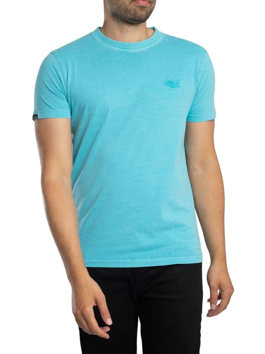 Superdry Essential Logo EMB Neon T-Shirt, Blau - Image 1