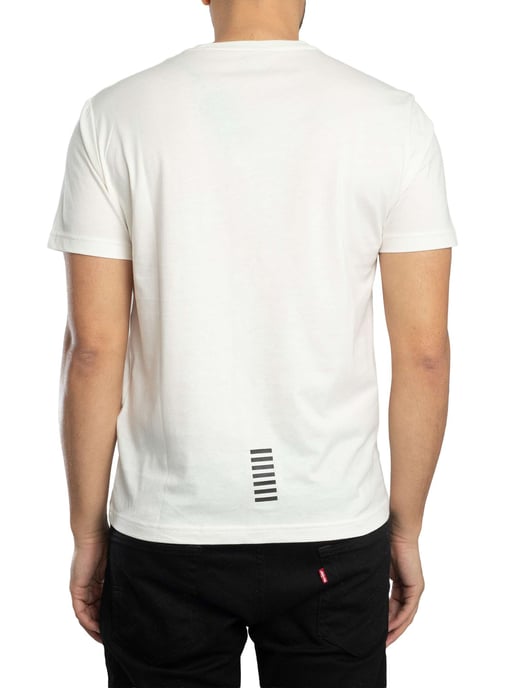 EA7 Brust-Logo T-Shirt, Weiß - Image 3
