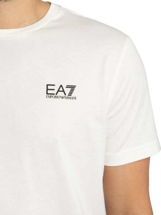 EA7 Brust-Logo T-Shirt, Weiß - Image 4