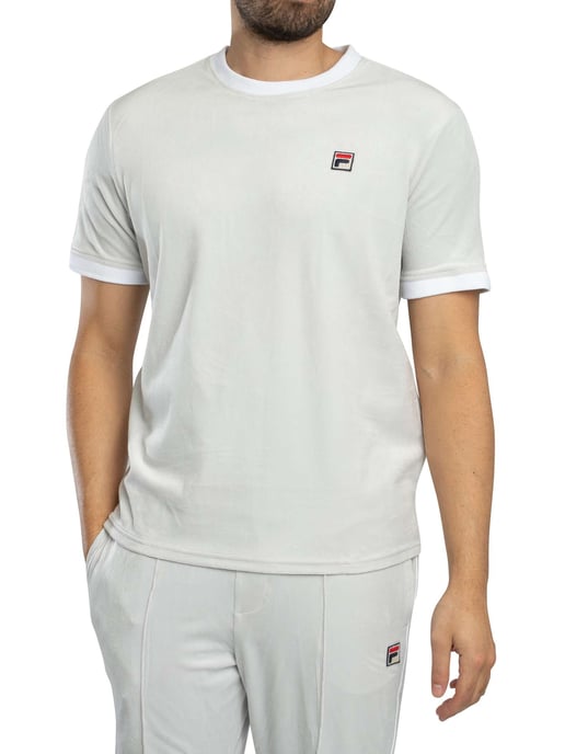 Fila Basilio Velours-T-Shirt, Blau - Image 2