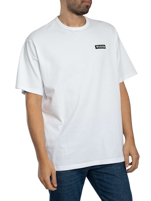 Columbia Schweres, Lässig Geschnittenes T-Shirt Mit Rückenaufdruck, Weiß - Image 2