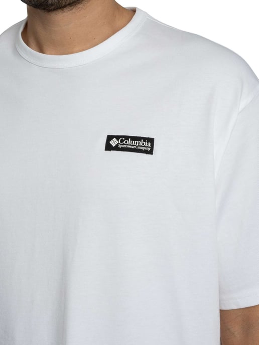 Columbia Schweres, Lässig Geschnittenes T-Shirt Mit Rückenaufdruck, Weiß - Image 4