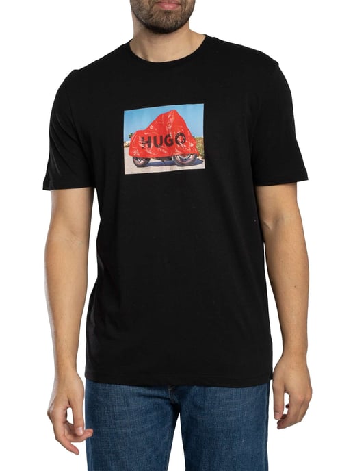 HUGO Dostino Grafik-T-Shirt, Schwarz - Image 1