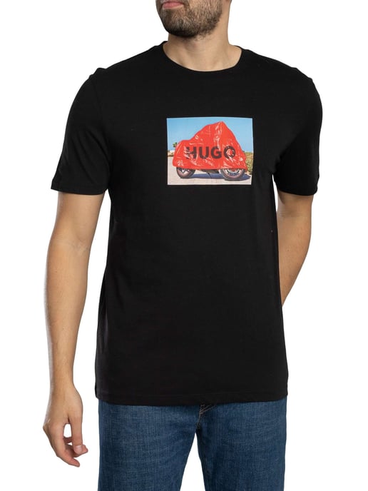 HUGO Dostino Grafik-T-Shirt, Schwarz - Image 2