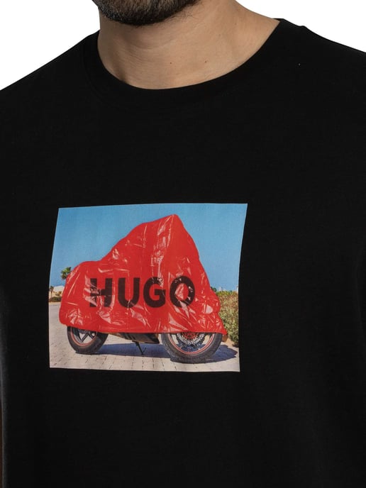 HUGO Dostino Grafik-T-Shirt, Schwarz - Image 4
