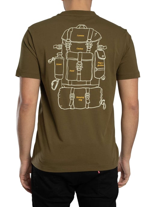 Napapijri Flint Rücken Grafik-T-Shirt, Grün - Image 3