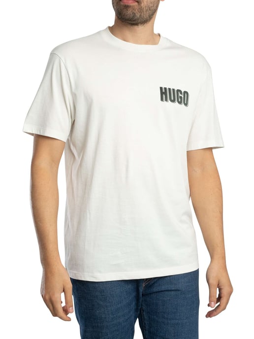 HUGO Derlyns Rückengrafik-T-Shirt, Weiß - Image 1