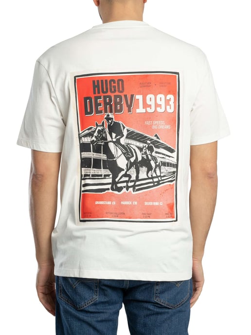 HUGO Derlyns Rückengrafik-T-Shirt, Weiß - Image 3