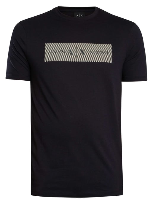 Armani Exchange Streifen-Logo-T-Shirt, Blau - Image 5