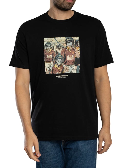 Weekend Offender Roma Grafik-T-Shirt, Schwarz - Image 1