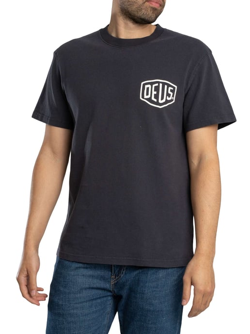 Deus Ex Machina Shield Stückgefärbtes T-Shirt, Schwarz - Image 1