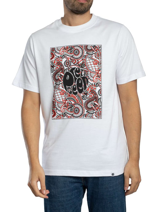 Pretty Green Resonance Box Logo T-Shirt, Weiß - Image 1